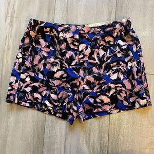 J. Crew Woven Vibrant Colorful Floral Chino Bermuda Shorts, size 2